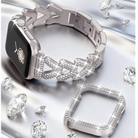 NEW Rhinestone APple Watch Band with Case - Picture 2 of 7